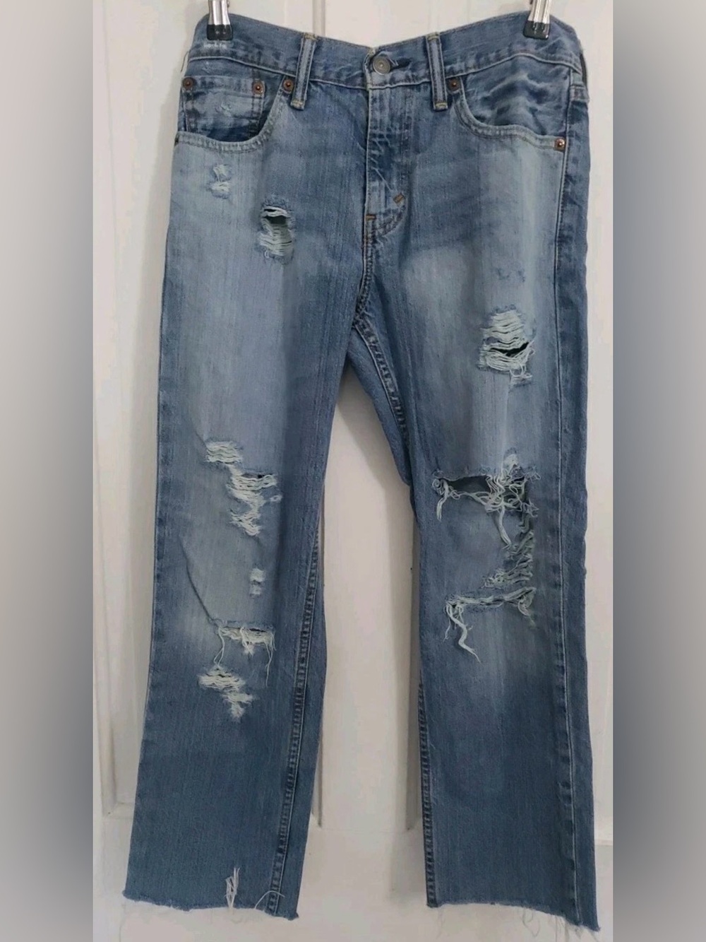 Levi's Distressed Light Blue Ripped Jeans